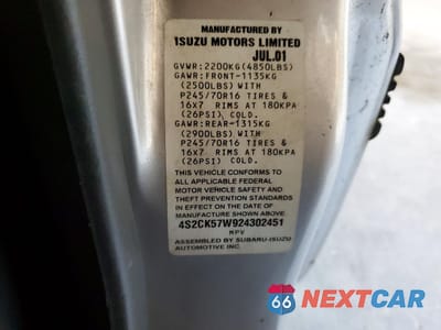 Zdjęcie 12 z 12 samochodu: 2002 ISUZU RODEO SPORT VIN:4S2CK57W924302451 - miniatura