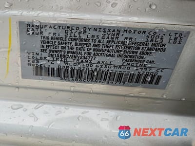 Zdjęcie 12 z 12 samochodu: 2022 NISSAN SENTRA SV VIN:3N1AB8CV8NY234777 - miniatura