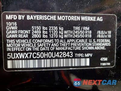 Zdjęcie 14 z 14 samochodu: 2017 BMW X3 XDRIVE35I VIN:5UXWX7C50H0U42843 - miniatura