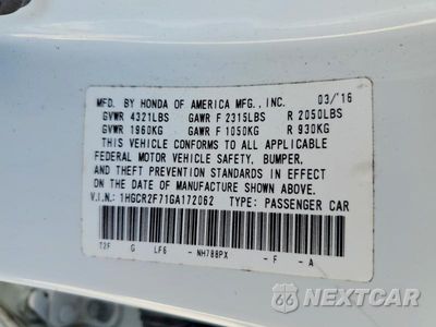 Zdjęcie 12 z 12 samochodu: 2016 HONDA ACCORD EX VIN:1HGCR2F71GA172062 - miniatura