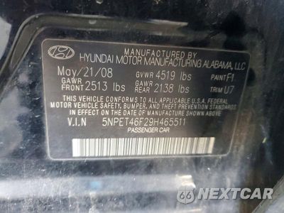 Zdjęcie 12 z 12 samochodu: 2009 HYUNDAI SONATA GLS V6 VIN:5NPET46F29H465511 - miniatura