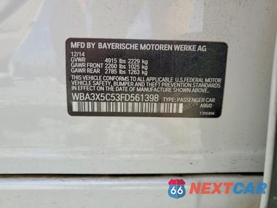 Zdjęcie 12 z 12 samochodu: 2015 BMW 328 XIGT VIN:WBA3X5C53FD561398 - miniatura
