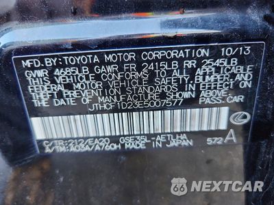 Zdjęcie 12 z 13 samochodu: 2014 LEXUS IS 250 BASE VIN:JTHCF1D23E5007577 - miniatura