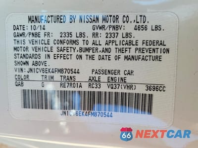Zdjęcie 13 z 14 samochodu: 2015 INFINITI Q60 COUPE JOURNEY VIN:JN1CV6EK4FM870544 - miniatura