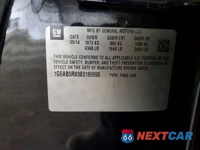 Zdjęcie 12 z 12 samochodu: 2014 CADILLAC ATS LUXURY VIN:1G6AB5RX8E0189096 - miniatura