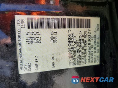 Zdjęcie 12 z 12 samochodu: 2010 NISSAN MAXIMA 3.5 S VIN:1N4AA5AP5AC830327 - miniatura