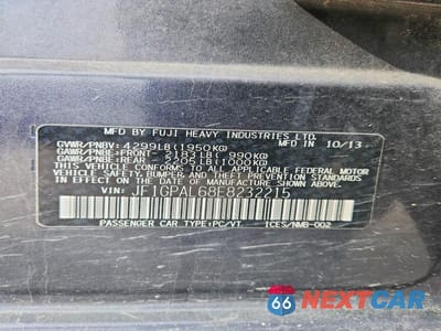 Zdjęcie 13 z 13 samochodu: 2014 SUBARU IMPREZA SPORT PREMIUM VIN:JF1GPAL68E8232215 - miniatura
