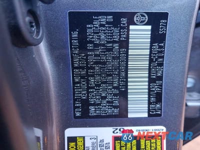 Zdjęcie 13 z 13 samochodu: 2024 TOYOTA CAMRY XLE VIN:4T1F31AK4RU630919 - miniatura