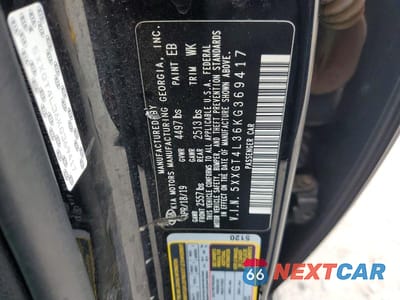 Zdjęcie 12 z 12 samochodu: 2019 KIA OPTIMA LX VIN:5XXGT4L36KG369417 - miniatura