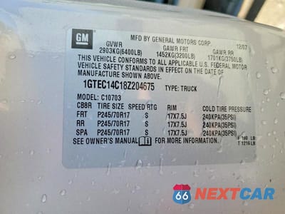 Zdjęcie 13 z 13 samochodu: 2008 GMC SIERRA C1500 VIN:1GTEC14C18Z204675 - miniatura
