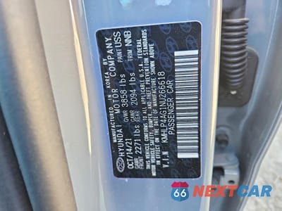 Zdjęcie 12 z 12 samochodu: 2022 HYUNDAI ELANTRA LIMITED VIN:KMHLP4AG1NU266618 - miniatura