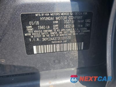 Zdjęcie 12 z 13 samochodu: 2018 HYUNDAI ACCENT SE VIN:3KPC24A37JE020570 - miniatura