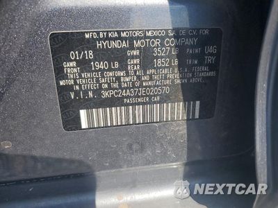 Zdjęcie 12 z 13 samochodu: 2018 HYUNDAI ACCENT SE VIN:3KPC24A37JE020570 - miniatura