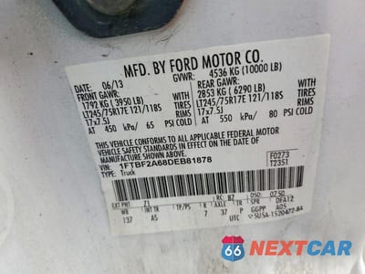 Zdjęcie 13 z 13 samochodu: 2013 FORD F250 SUPER DUTY VIN:1FTBF2A68DEB81878 - miniatura