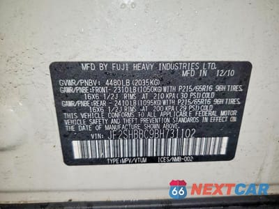 Zdjęcie 13 z 13 samochodu: 2011 SUBARU FORESTER 2.5X VIN:JF2SHBBC9BH731102 - miniatura