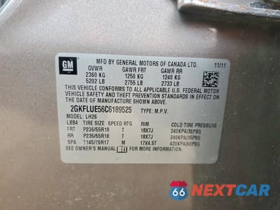 Zdjęcie 13 z 13 samochodu: 2012 GMC TERRAIN SLT VIN:2GKFLUE56C6189525 - miniatura