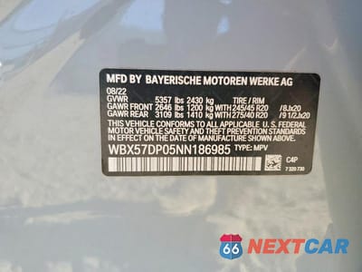 Zdjęcie 13 z 13 samochodu: 2022 BMW X3 XDRIVE30I VIN:WBX57DP05NN186985 - miniatura