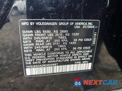 Zdjęcie 13 z 13 samochodu: 2024 VOLKSWAGEN ATLAS SE VIN:1V2LR2CA2RC604887 - miniatura