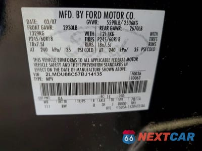 Zdjęcie 13 z 13 samochodu: 2007 LINCOLN MKX VIN:2LMDU88C57BJ14135 - miniatura