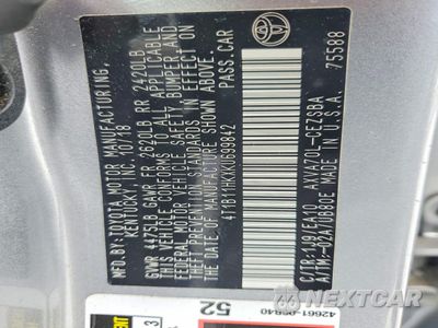 Zdjęcie 12 z 13 samochodu: 2019 TOYOTA CAMRY SE VIN:4T1B11HKXKU699842 - miniatura
