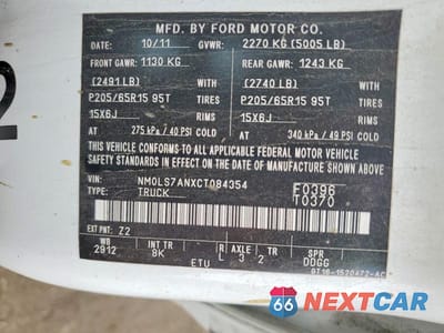 Zdjęcie 13 z 13 samochodu: 2012 FORD TRANSIT CONNECT XL VIN:NM0LS7ANXCT084354 - miniatura