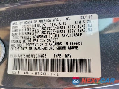 Zdjęcie 13 z 13 samochodu: 2015 ACURA RDX TECHNOLOGY VIN:5J8TB3H57FL016875 - miniatura