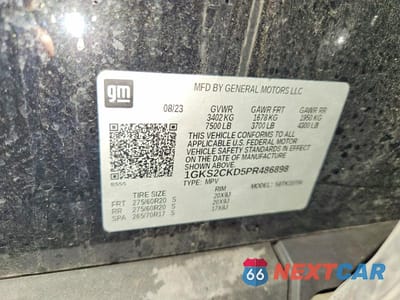 Zdjęcie 13 z 13 samochodu: 2023 GMC YUKON AT4 VIN:1GKS2CKD5PR486898 - miniatura