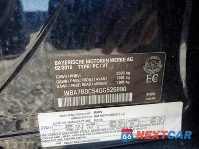 Zdjęcie 12 z 12 samochodu: 2016 BMW 750 XI VIN:WBA7B0C54GG526890 - miniatura