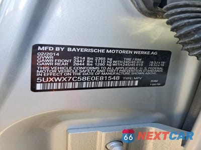 Zdjęcie 14 z 14 samochodu: 2014 BMW X3 XDRIVE35I VIN:5UXWX7C58E0E81548 - miniatura