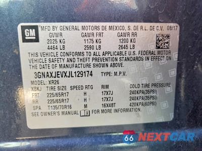 Zdjęcie 13 z 13 samochodu: 2018 CHEVROLET EQUINOX LT VIN:3GNAXJEVXJL129174 - miniatura