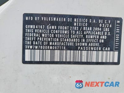 Zdjęcie 12 z 12 samochodu: 2024 VOLKSWAGEN JETTA SE VIN:3VW7M7BU0RM067118 - miniatura