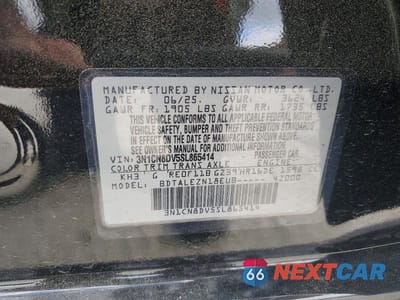 Zdjęcie 12 z 12 samochodu: 2025 NISSAN VERSA S VIN:3N1CN8DV5SL865414 - miniatura