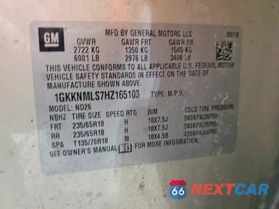 Zdjęcie 13 z 13 samochodu: 2017 GMC ACADIA SLT-1 VIN:1GKKNMLS7HZ165103 - miniatura
