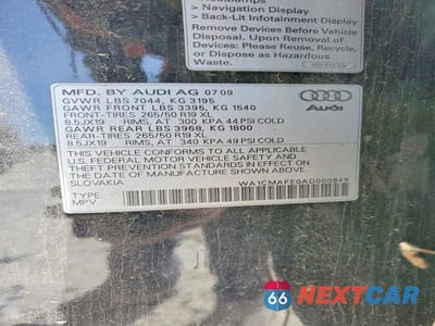 Zdjęcie 13 z 13 samochodu: 2010 AUDI Q7 PREMIUM VIN:WA1CMAFE0AD000949 - miniatura