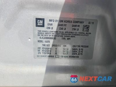 Zdjęcie 12 z 12 samochodu: 2019 BUICK ENCORE PREFERRED VIN:KL4CJASB0KB888393 - miniatura