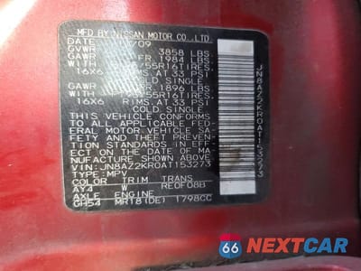 Zdjęcie 13 z 13 samochodu: 2010 NISSAN CUBE 1.8 VIN:JN8AZ2KR0AT153273 - miniatura