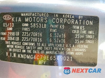 Zdjęcie 13 z 13 samochodu: 2014 KIA SEDONA LX VIN:KNDMG4C79E6549021 - miniatura