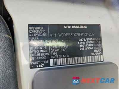 Zdjęcie 13 z 13 samochodu: 2015 FREIGHTLINER SPRINTER 2500 UTILITY / SERVICE VAN VIN:WDYPE8DC9FP131239 - miniatura