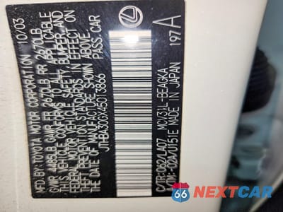 Zdjęcie 14 z 14 samochodu: 2004 LEXUS ES 330 BASE VIN:JTHBA30GX45013866 - miniatura