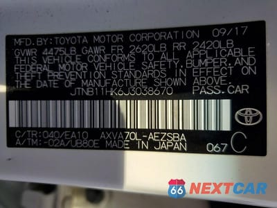 Zdjęcie 12 z 12 samochodu: 2018 TOYOTA CAMRY SE VIN:JTNB11HK6J3038670 - miniatura