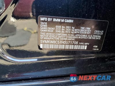Zdjęcie 12 z 12 samochodu: 2017 BMW X6 M VIN:5YMKW8C57H0U71708 - miniatura