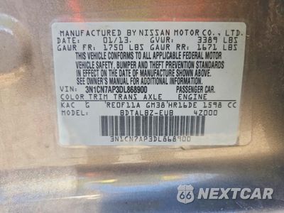 Zdjęcie 13 z 13 samochodu: 2013 NISSAN VERSA 1.6 S VIN:3N1CN7AP3DL868900 - miniatura