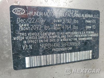 Zdjęcie 12 z 13 samochodu: 2011 HYUNDAI ELANTRA GLS VIN:5NPDH4AE3BH019868 - miniatura