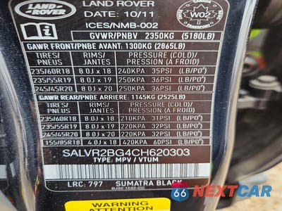 Zdjęcie 13 z 13 samochodu: 2012 LAND ROVER RANGE ROVER EVOQUE PURE PREMIUM VIN:SALVR2BG4CH620303 - miniatura