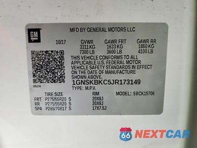 Zdjęcie 13 z 13 samochodu: 2018 CHEVROLET TAHOE K1500 LT VIN:1GNSKBKC5JR173149 - miniatura