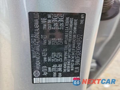 Zdjęcie 12 z 12 samochodu: 2024 HYUNDAI TUCSON SEL VIN:5NMJF3DEXRH409372 - miniatura