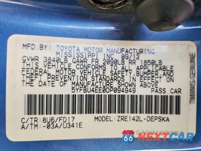 Zdjęcie 13 z 13 samochodu: 2013 TOYOTA COROLLA S VIN:5YFBU4EE0DP094949 - miniatura