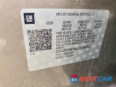 Zdjęcie 13 z 13 samochodu: 2020 CHEVROLET MALIBU LT VIN:1G1ZD5ST6LF124008 - miniatura