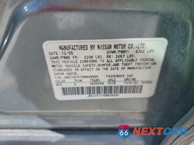 Zdjęcie 13 z 13 samochodu: 2006 INFINITI G35 X VIN:JNKCV51F76M608595 - miniatura
