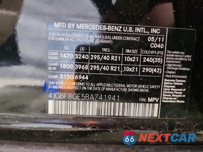 Zdjęcie 13 z 13 samochodu: 2011 MERCEDES-BENZ GL 550 4MATIC VIN:4JGBF8GE5BA741941 - miniatura